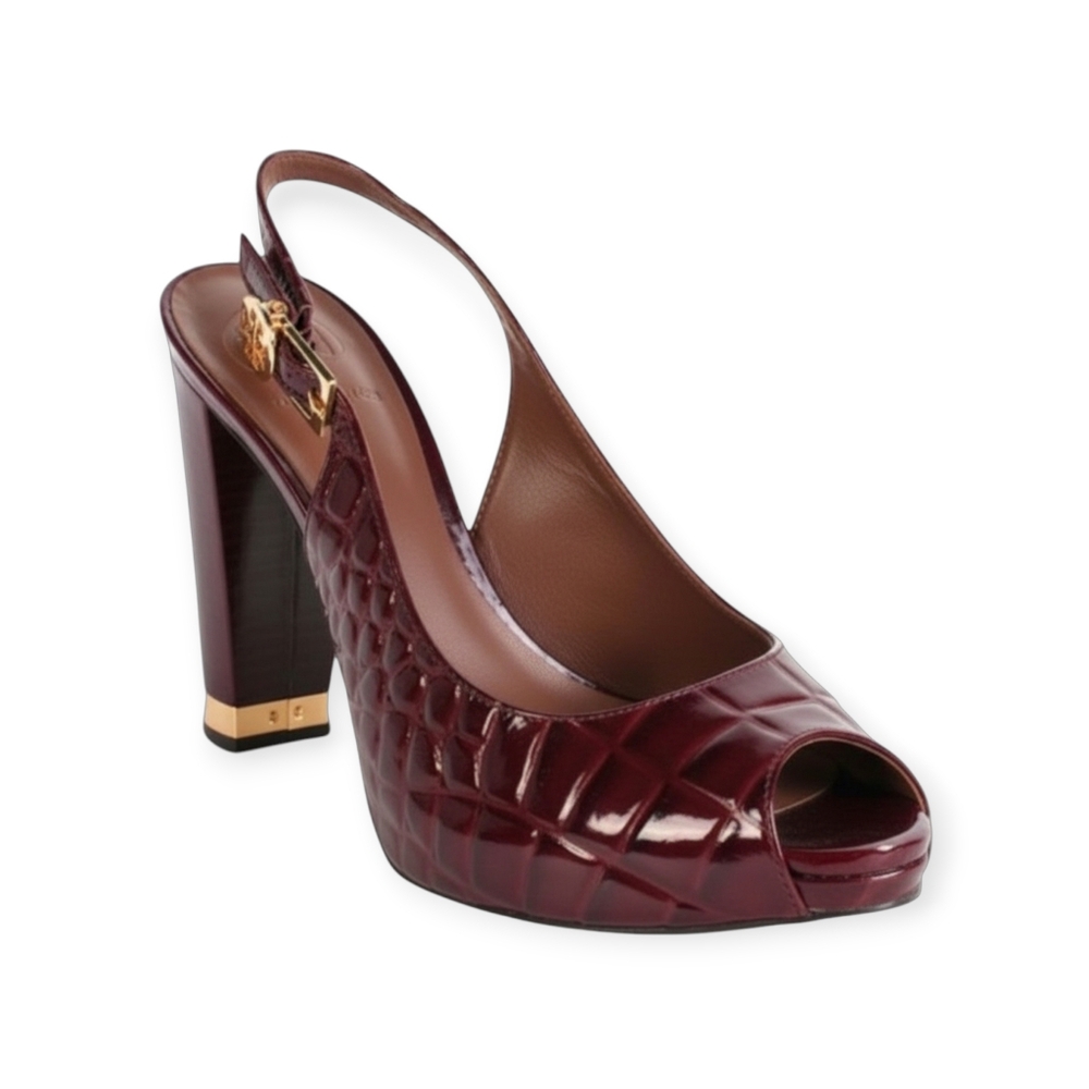 Tory Burch Allison Crock Embossed Slingback Heels